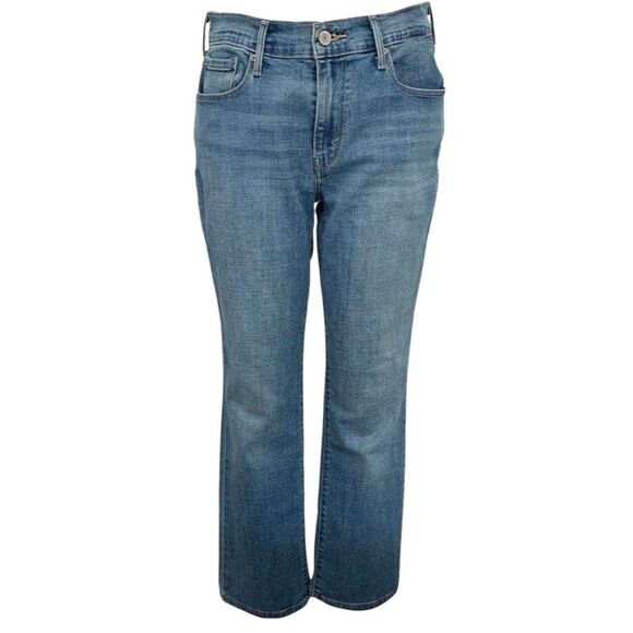 Levi's 505 Jeans Women's Sz14 Blue Straight Leg Stretch Denim Zip Mid-rise 90's - Picture 16 of 17